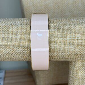 J.Crew Gold-Tone Hinged Enamel Bangle Bracelet Pink & Gold Womens 6.25" Circumfe